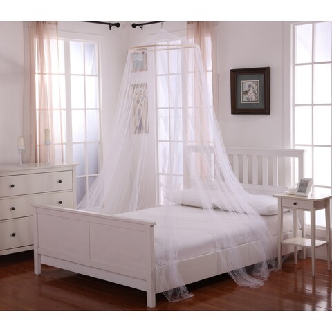 Oasis Sheer Moqsuito Net Round Hoop Bed Canopy
