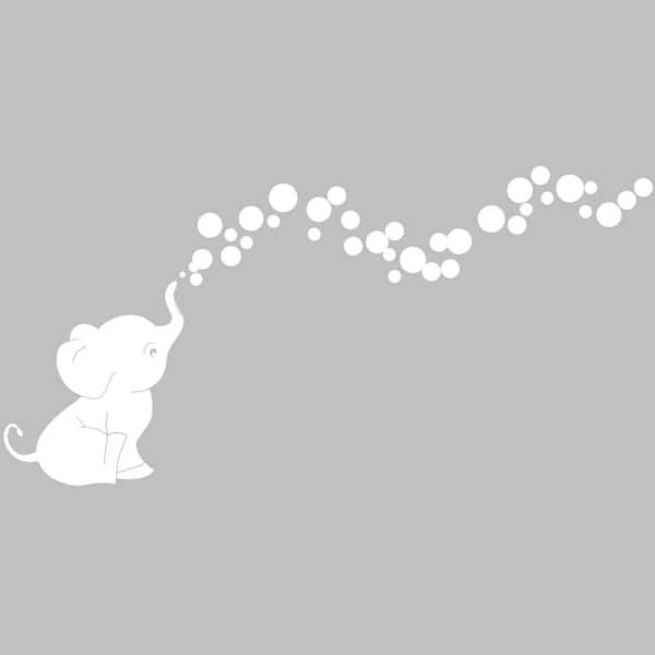 Shop Cutie Elephant With Bubbles Vinyl Wall Decal Set Overstock