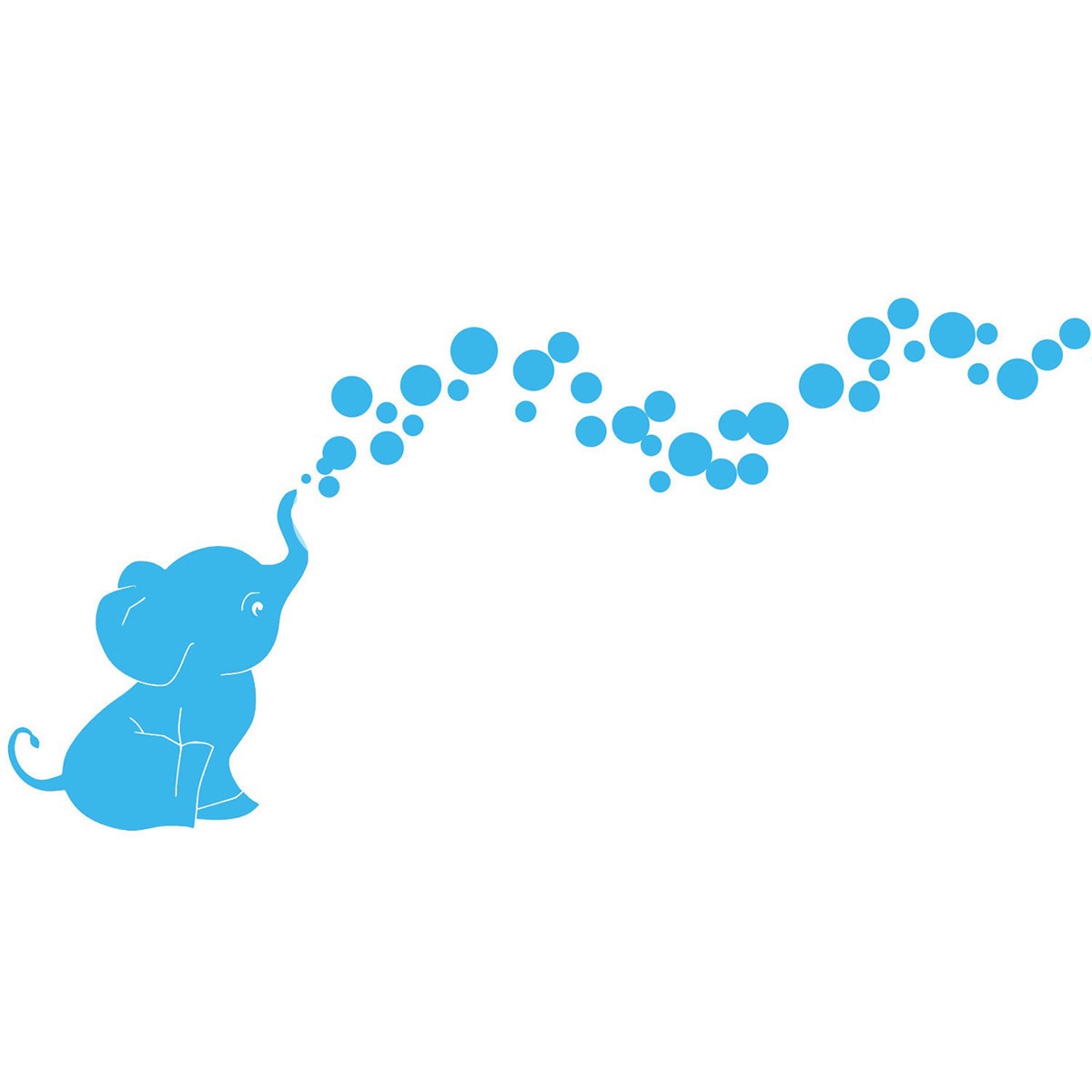 Shop Cutie Elephant With Bubbles Vinyl Wall Decal Set Overstock