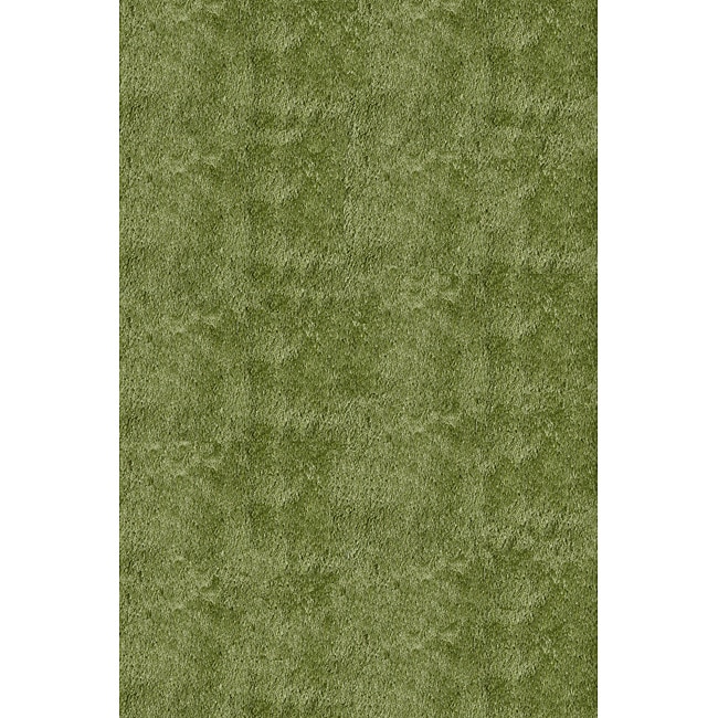 Handmade Posh Shag Apple Green Rug (3 X 5)