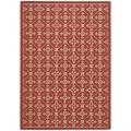 Safavieh Courtyard Poolside Red/ Cream Indoor/ Outdoor Rug - 8' x 11'2