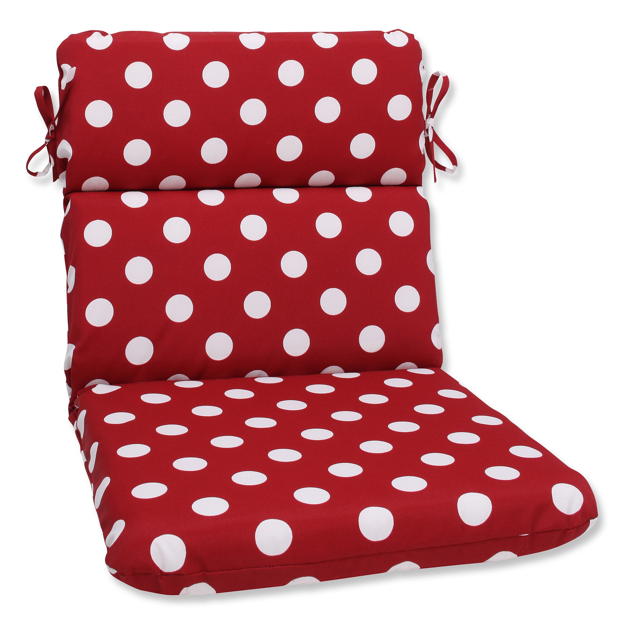 red and white polka dot chair cushions