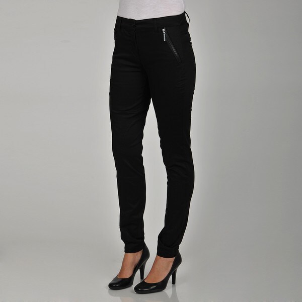 womens black skinny slacks