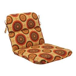Pillow Perfect Outdoor Brown/ Orange Circles Round Chair Cushion Pillow Perfect Outdoor Cushions & Pillows
