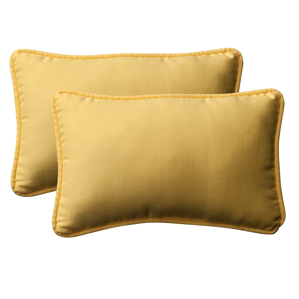 Pillow Perfect Outdoor Yellow Rectangle Toss Pillows (Set of 2)