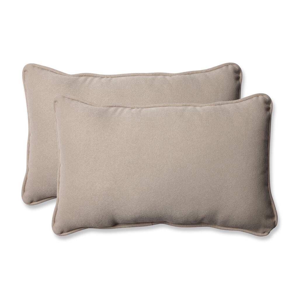 Pillow Perfect Outdoor Beige Rectangle Toss Pillows (Set of 2)