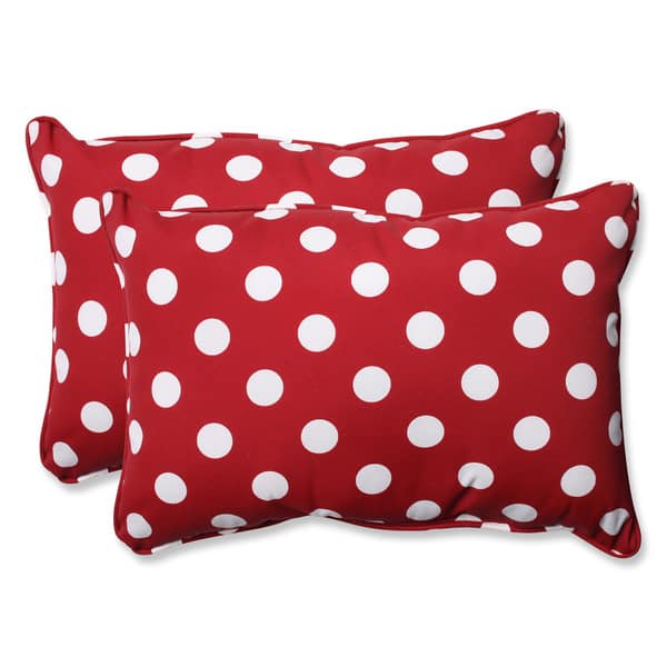Pillow Perfect Decorative Red/ White Polka Dot Outdoor Toss Pillows ...