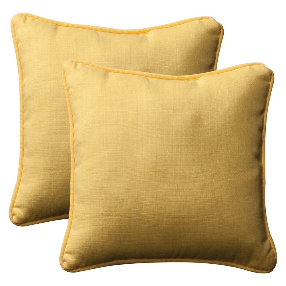 Shop Pillow Perfect Outdoor Yellow Toss Pillows (Set of 2) Free