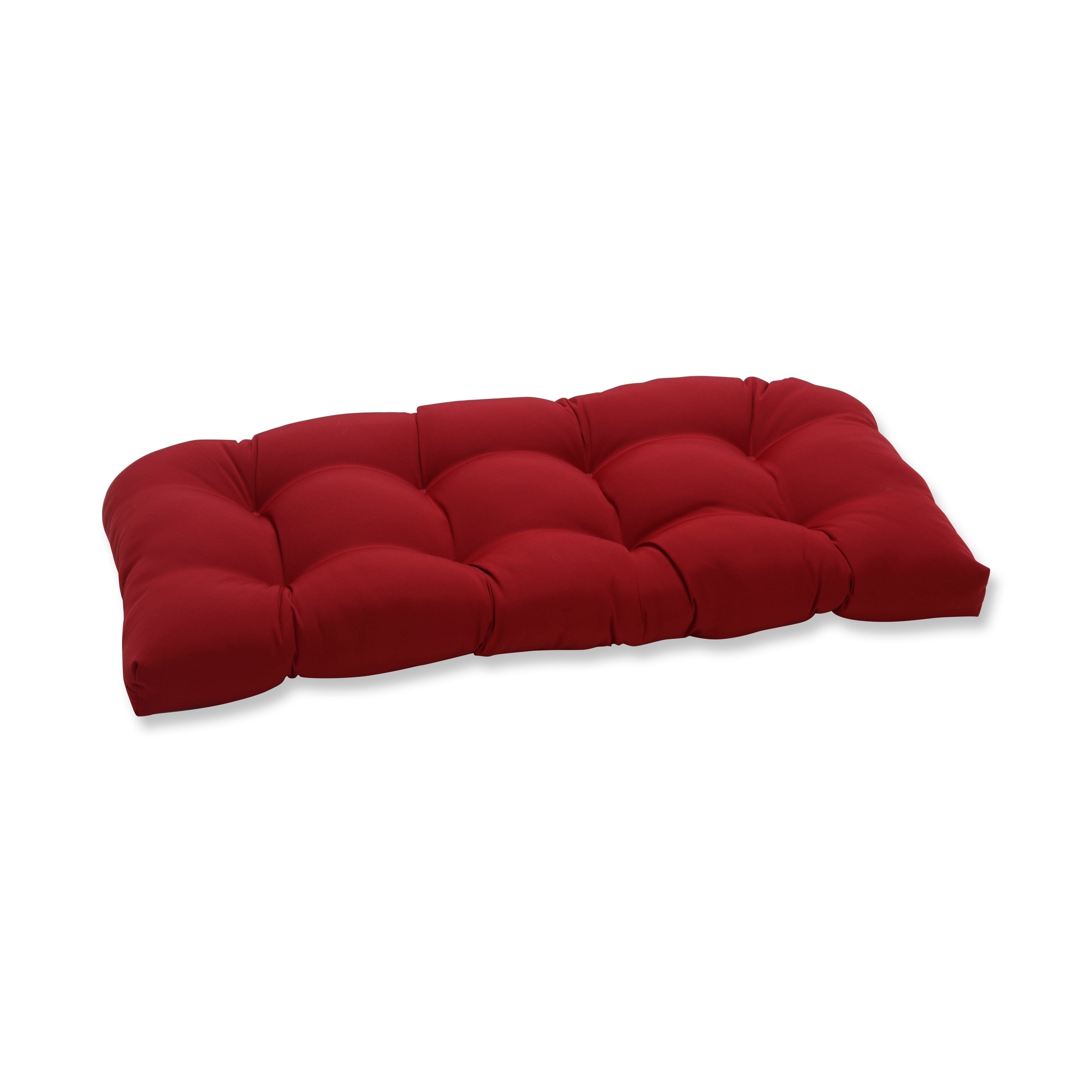 red wicker loveseat cushion