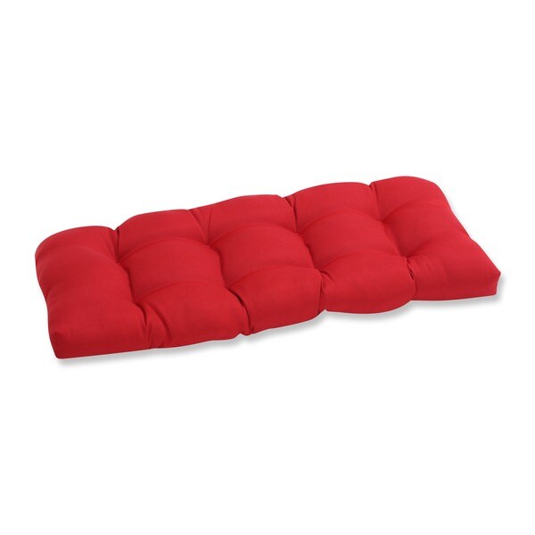 Pillow Perfect Outdoor Red Wicker Loveseat Cushion - Free Shipping ...