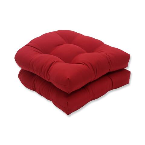 Pillow Perfect Outdoor Red Seat Cushions (Set of 2)