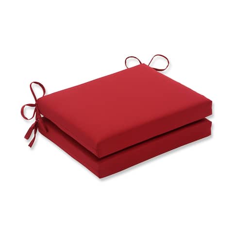 Pillow Perfect Outdoor Red Squared Seat Cushions (Set of 2)