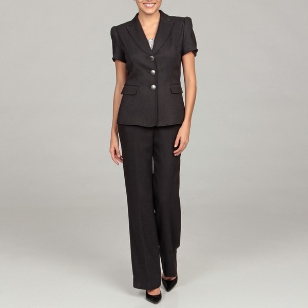 Tahari Women's Black Short Sleeve Pant Suit - Free Shipping Today ...