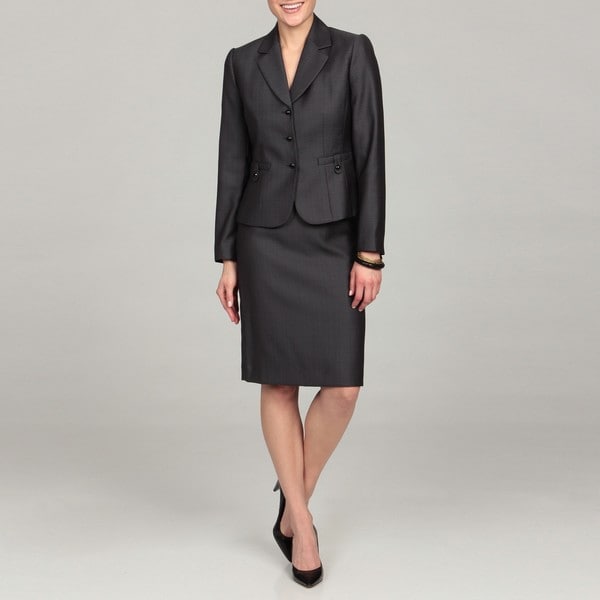 Tahari Women's Black/ White Tweed Skirt Suit - 13937363 - Overstock.com ...