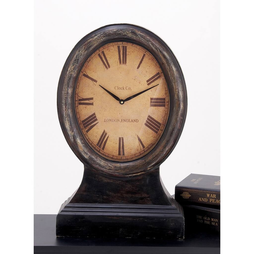 Just On Time London England Large Wood Table Clock