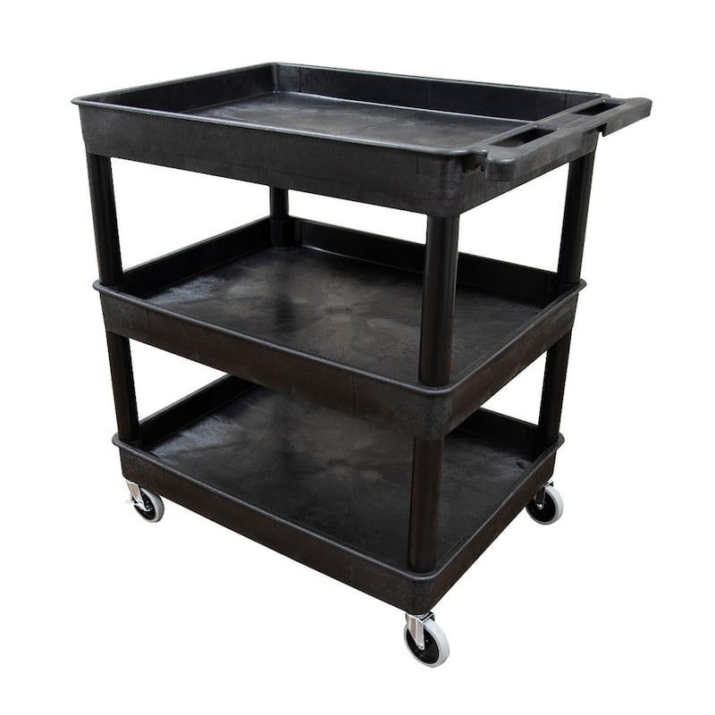 Luxor Black 3-Tub Utility Cart