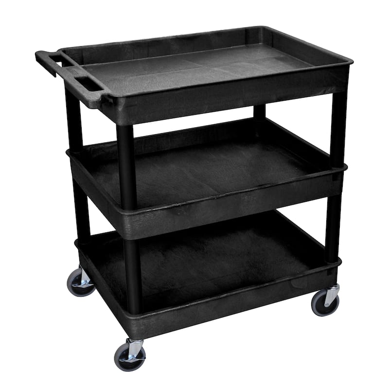 Luxor Black 3-Tub Utility Cart
