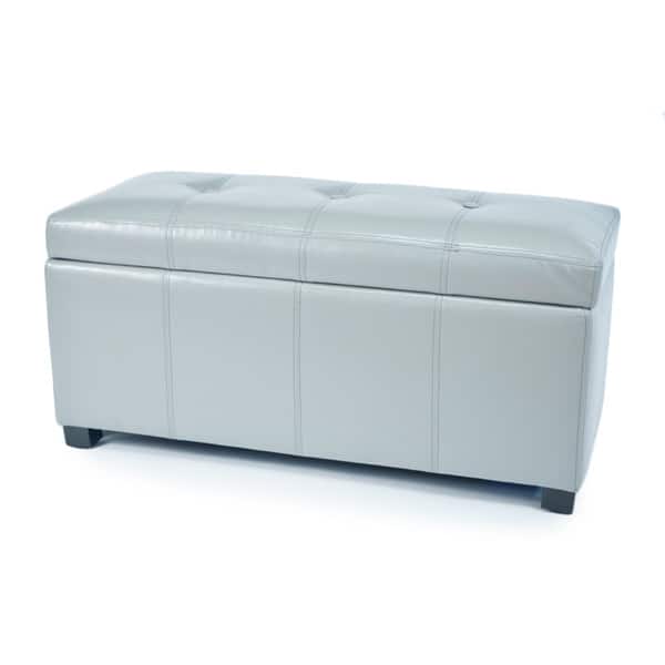 Warehouse of Tiffany Ariel Dark Brown Faux-Leather Storage Bench