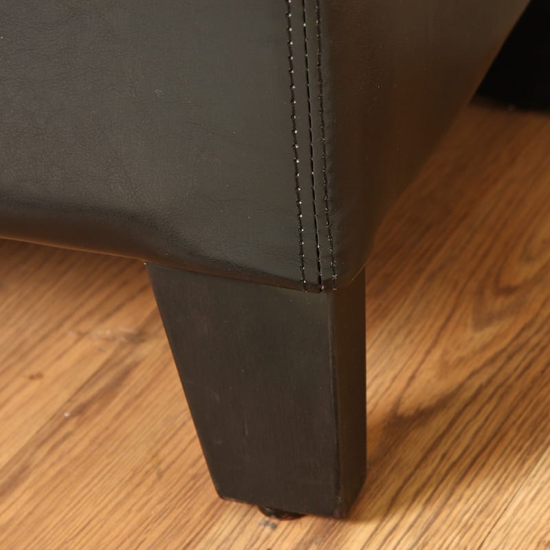 Ariel Black Storage Ottoman Bench