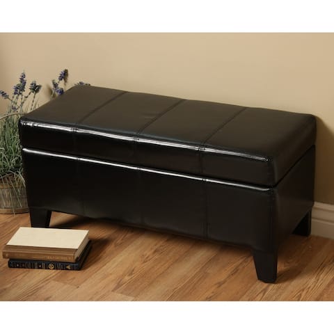 Ariel Black Storage Ottoman Bench