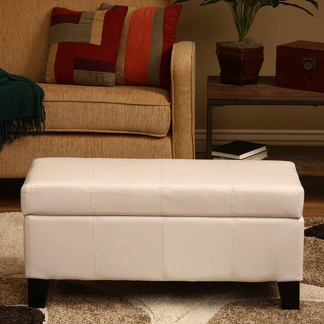 Ariel White Storage Bench