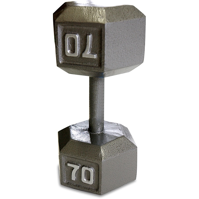 Capbarbell 70 Pound Soild Hex Dumbbell