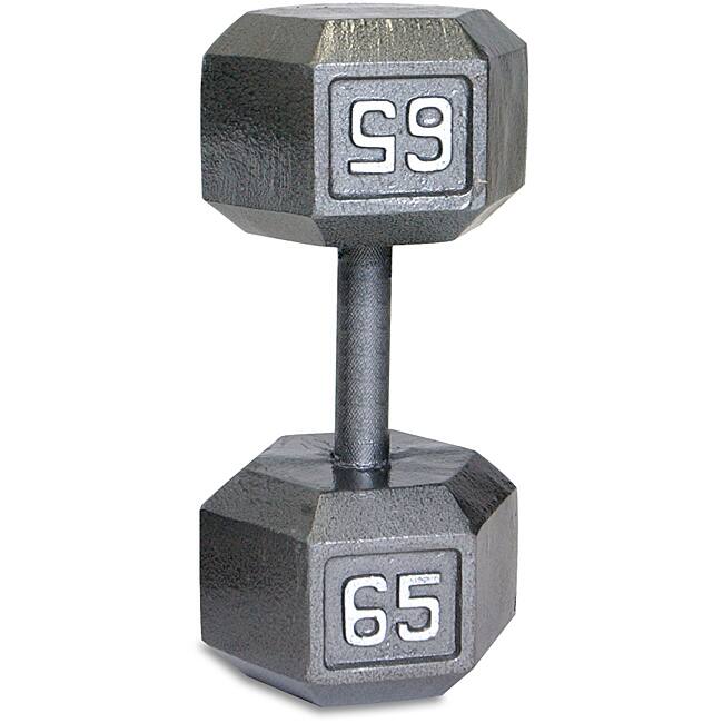 CAP Barbell 65-pound Hexagonal Dumbbell with Solid-steel Heads - Black