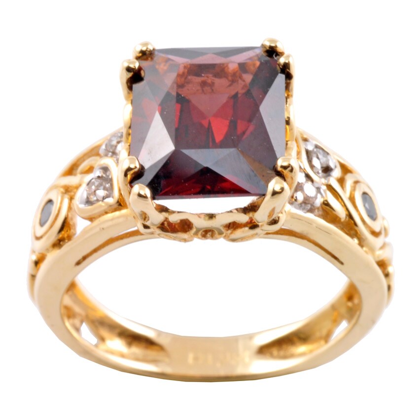 Shop Michael Valitutti 14k Gold Rhodoltie Garnet and 1/10ct TDW Diamond ...