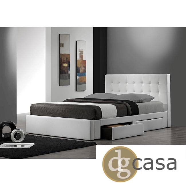 Dg Casa Dg Casa Belmont White Queen size Storage Bed White Size Queen