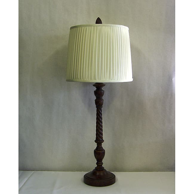 Transitional Burled Mahogany One-light Table Lamp