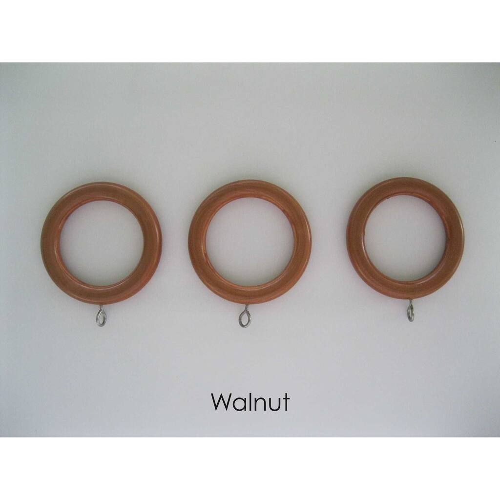 Arlo Blinds Walnut Wooden Rings (Set of 10) - for 5/8 - 3/4 inches drapery poles - for 5/8 - 3/4 inches drapery poles
