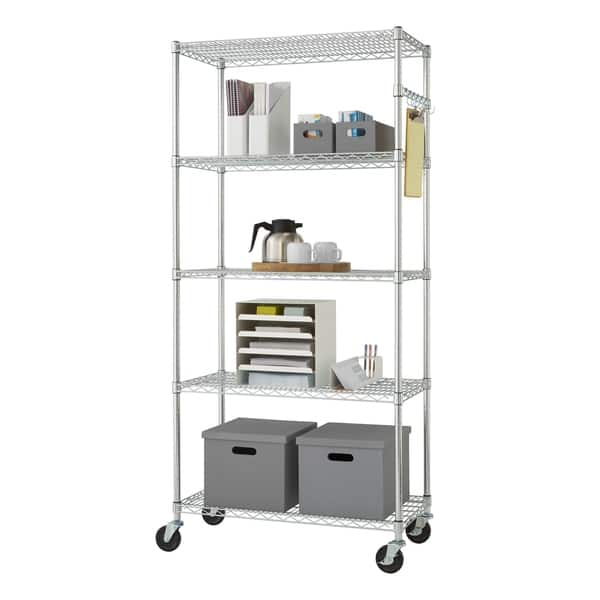 CAT 77 x 24 Inch Heavy Duty Industrial 4 Tier Adjustable Steel Wire Shelf 