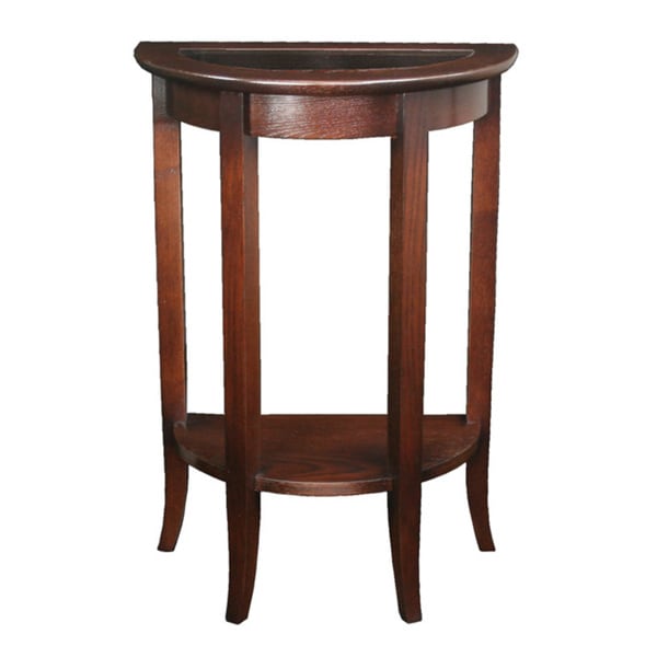 Solid Oak Chocolate Bronze Demilune Stand