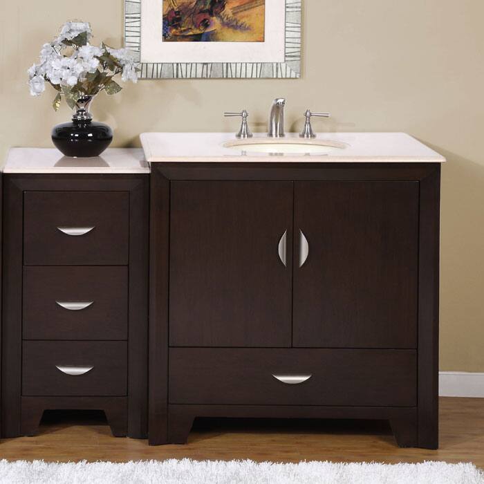 Silkroad Exclusive 53.5-inch Marble Top Single Vanity