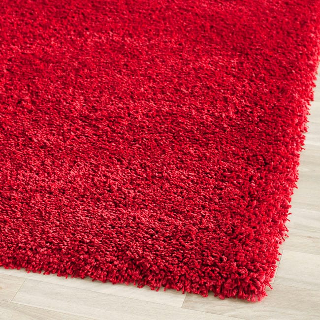 Cozy Solid Red Shag Rug (67 X 96)