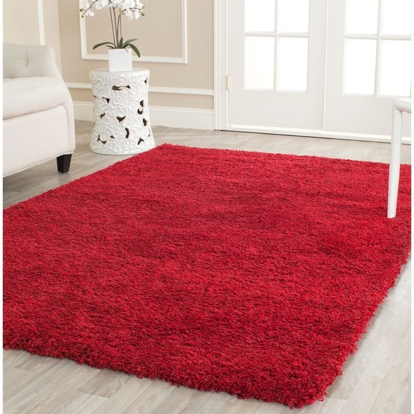 Safavieh Cozy Solid Red Shag Rug (86 x 12)