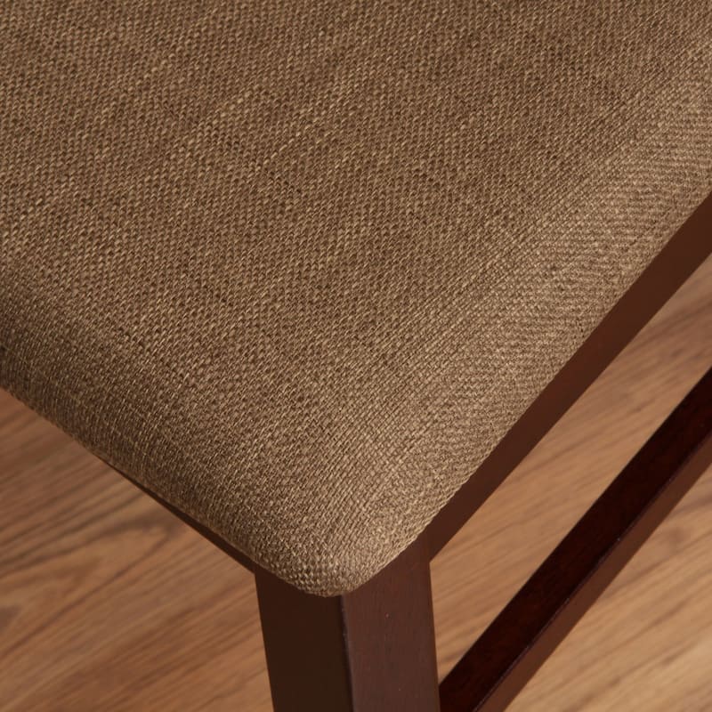 Warehouse of Tiffany Justin Light-Cappucino Dining Chairs with Latte Fabric-Covered Seat (Set of Two)