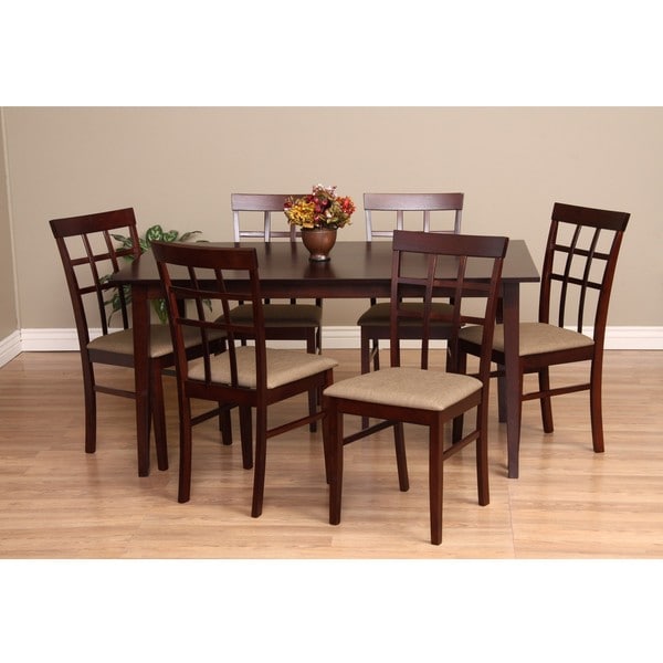 Warehouse of Tiffany Justin Seven Piece Latte Dining Furniture Set Warehouse of Tiffany Dining Sets