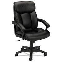 shop basyx by hon vl161 series black leather executive mid back