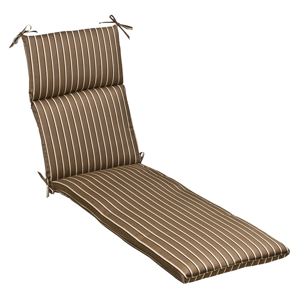 Pillow Perfect Outdoor Brown/ Beige Striped Chaise Lounge Cushion with