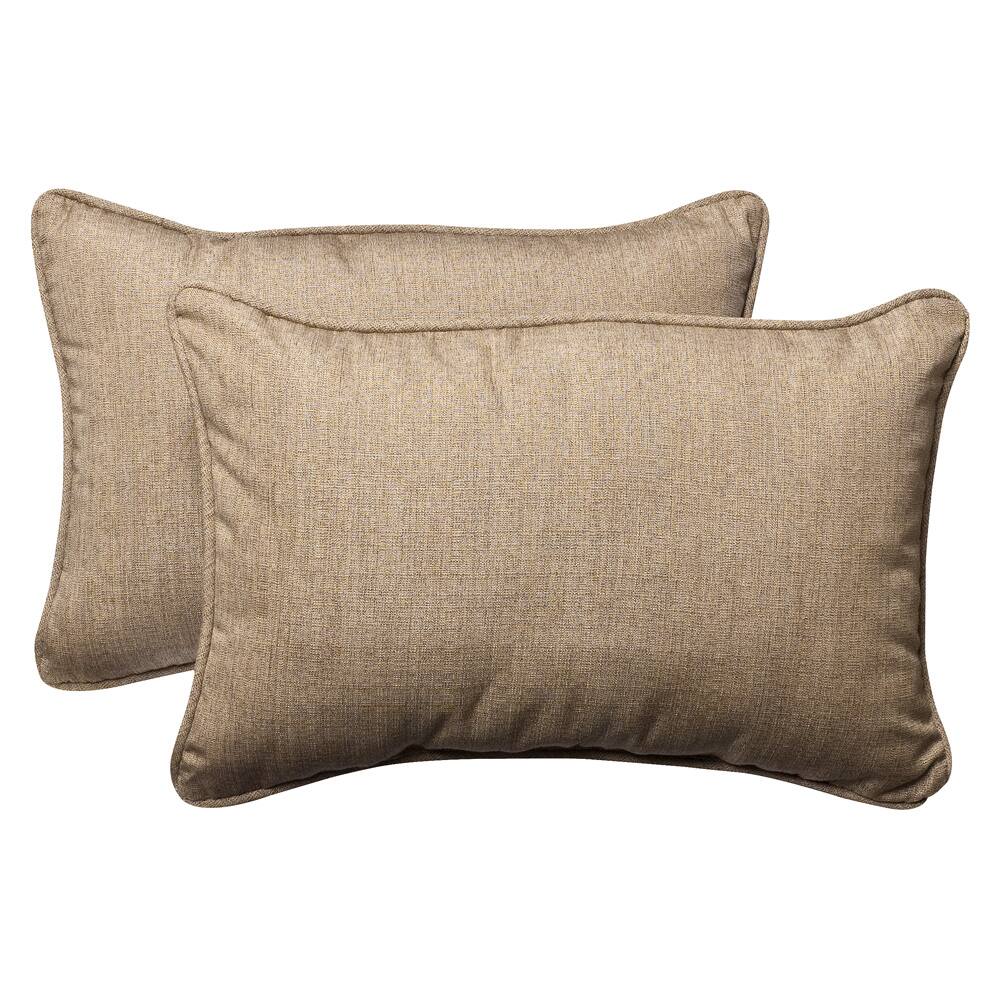 Pillow Perfect Outdoor Tan Textured Toss Pillows with Sunbrella Fabric (Set of 2)