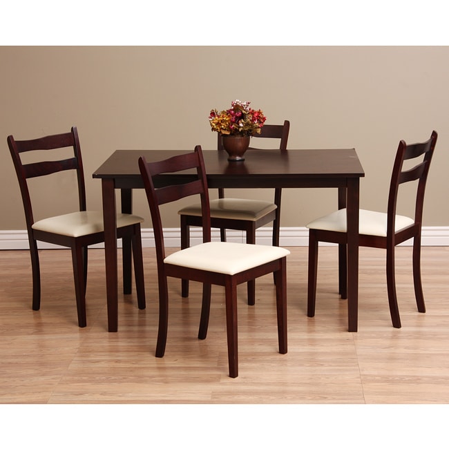 Modern Warehouse Of Tiffany Callan 5 piece Dining Furniture Set (ChalkSeat height 18 inchesChair dimension 34.5 inches high x 17 inches wide x 17 inches deep Table dimension 47.2 inches long x 30 inches wide x 29.1 inches highAssembly required )