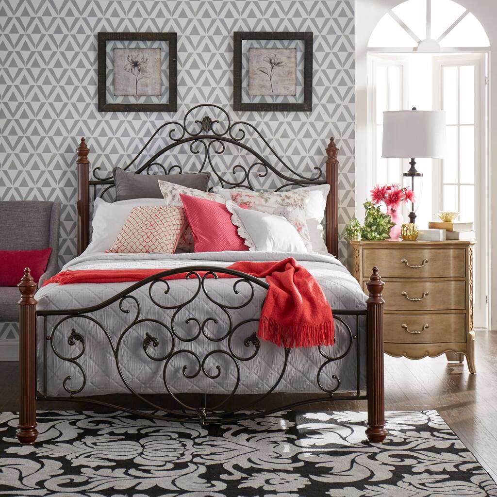 Madera Graceful Scroll Bronze Iron Metal Full Bed by iNSPIRE Q Classic