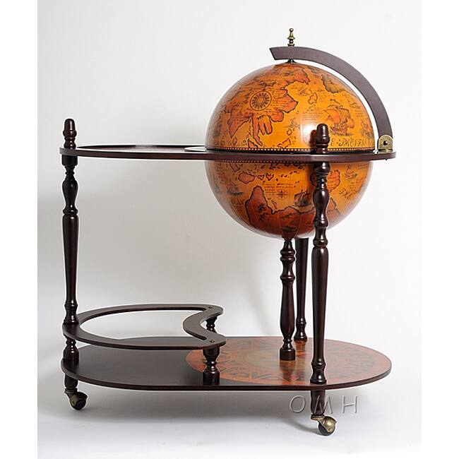 Old Modern Handicrafts Red Globe Drink Trolley