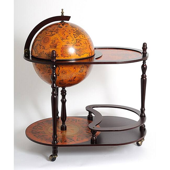 Old Modern Handicrafts Red Globe Drink Trolley