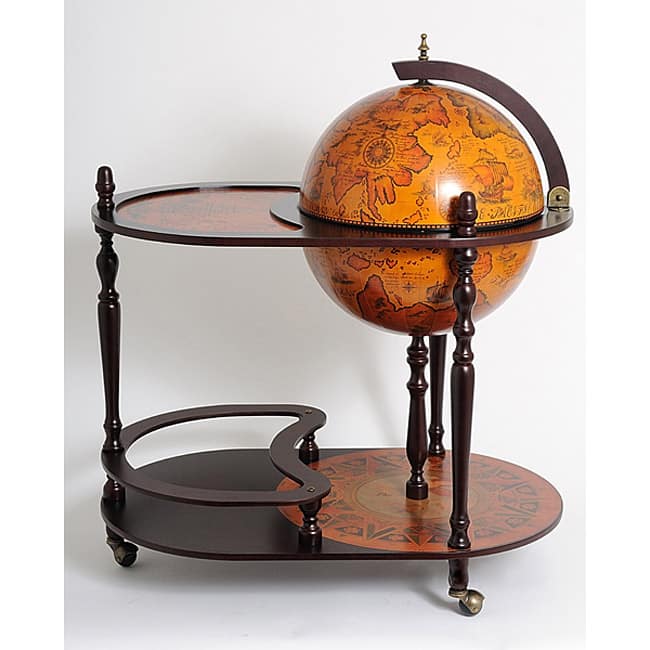 Old Modern Handicrafts Red Globe Drink Trolley