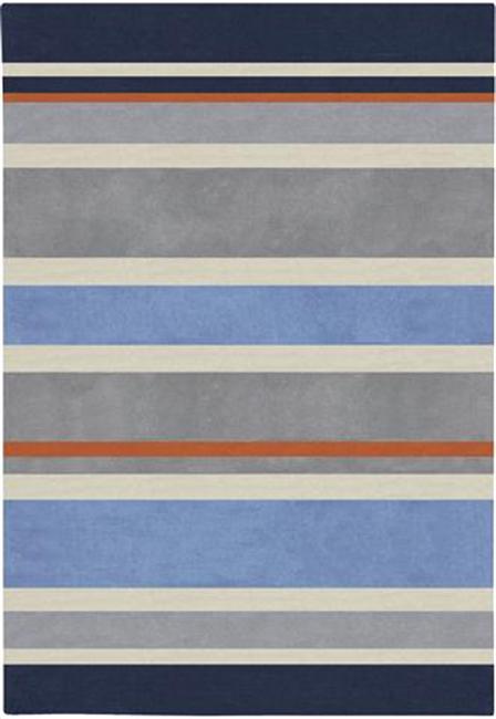 Hand Tufted Grasse Stripe Rug (410 X 7) (Blue/grey/orange/black/ivory Pattern Stripe Tip We recommend the use of a non skid pad to keep the rug in place on smooth surfaces.All rug sizes are approximate. Due to the difference of monitor colors,some rug c