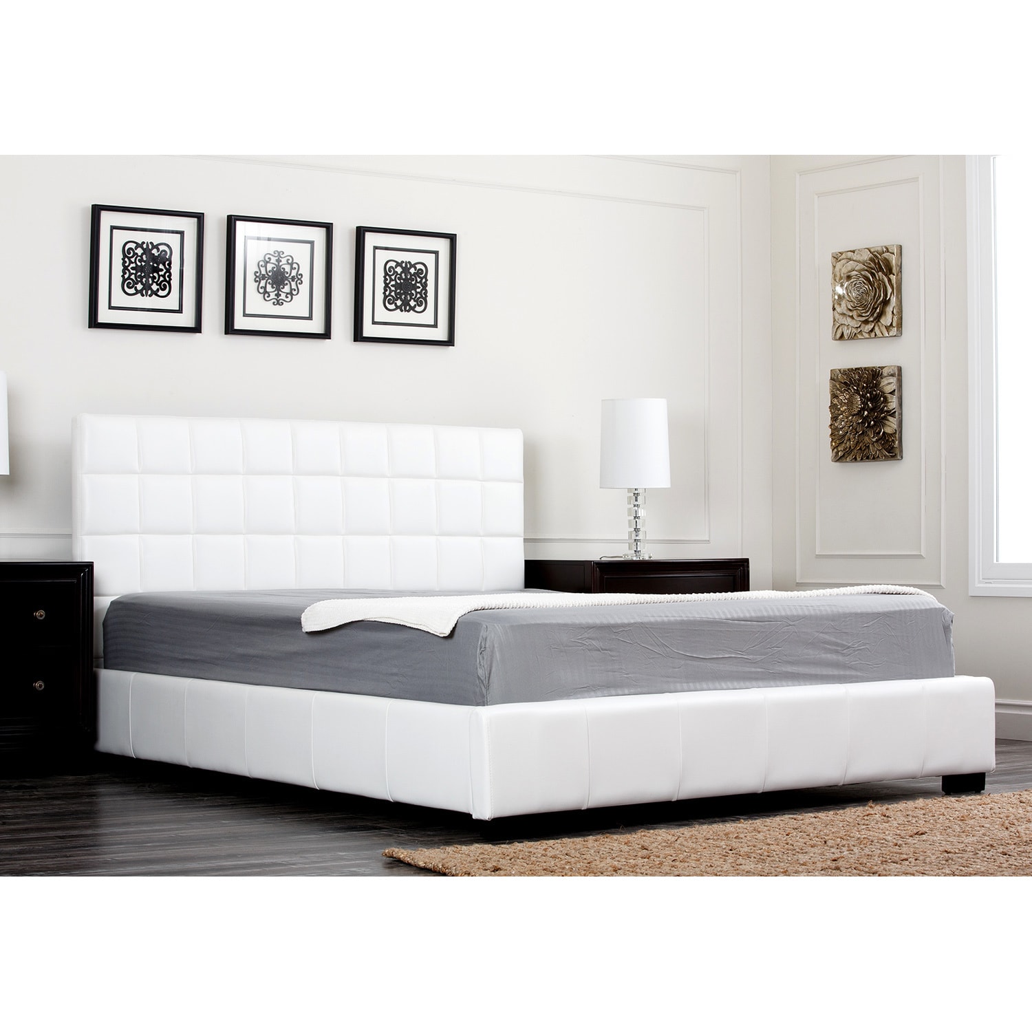 Abbyson Living Abbyson Living Torrance White Bi cast Leather Full size Bed White Size Full