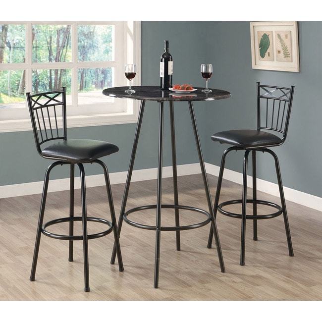 Charcoal Metal Swivel Barstool (set Of 2)