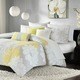 preview thumbnail 2 of 4, Madison Park Brianna Yellow 6 Piece Printed Duvet Cover Set